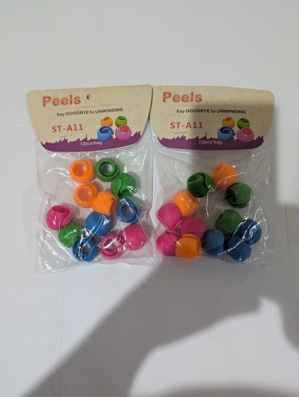 NEW Peels ST-A11 Cable Cord Tidy Clips - Multicolor (Pink, Orange, Green, Blue)